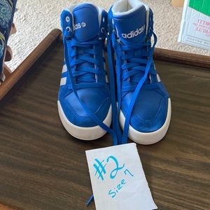 (#2) Womens Adidas Ortholite Blue Tennis Shoes,       Size 7, Good Condition